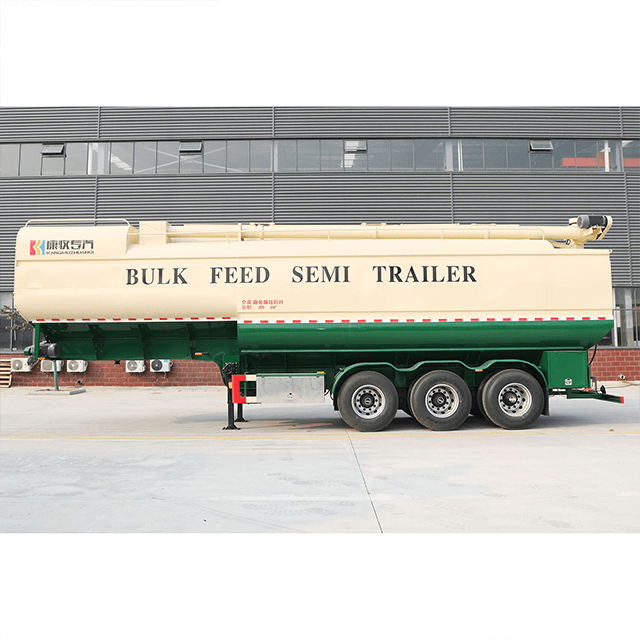 3 Axles Diesel Generator Drives Bulk Feed Truck Trailer for Poultry Feed