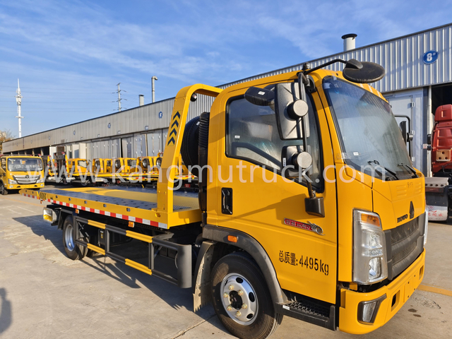 Howo 140 koní těžkoprávného vraku Recovery Truck Flowbed Slide Bed Tow Truck
