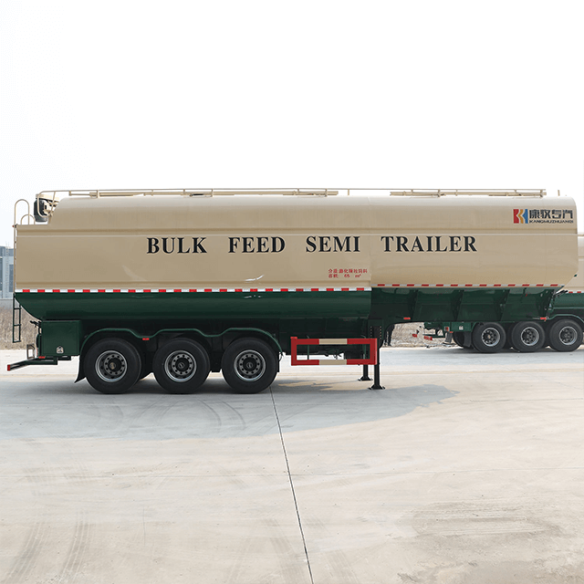 3 Axles Diesel Generator Drives Bulk Feed Truck Trailer for Poultry Feed