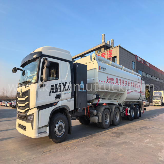 High-End 55cbm 2 Axles Carbon Steel And Aluminium Alloy Feed Trailer