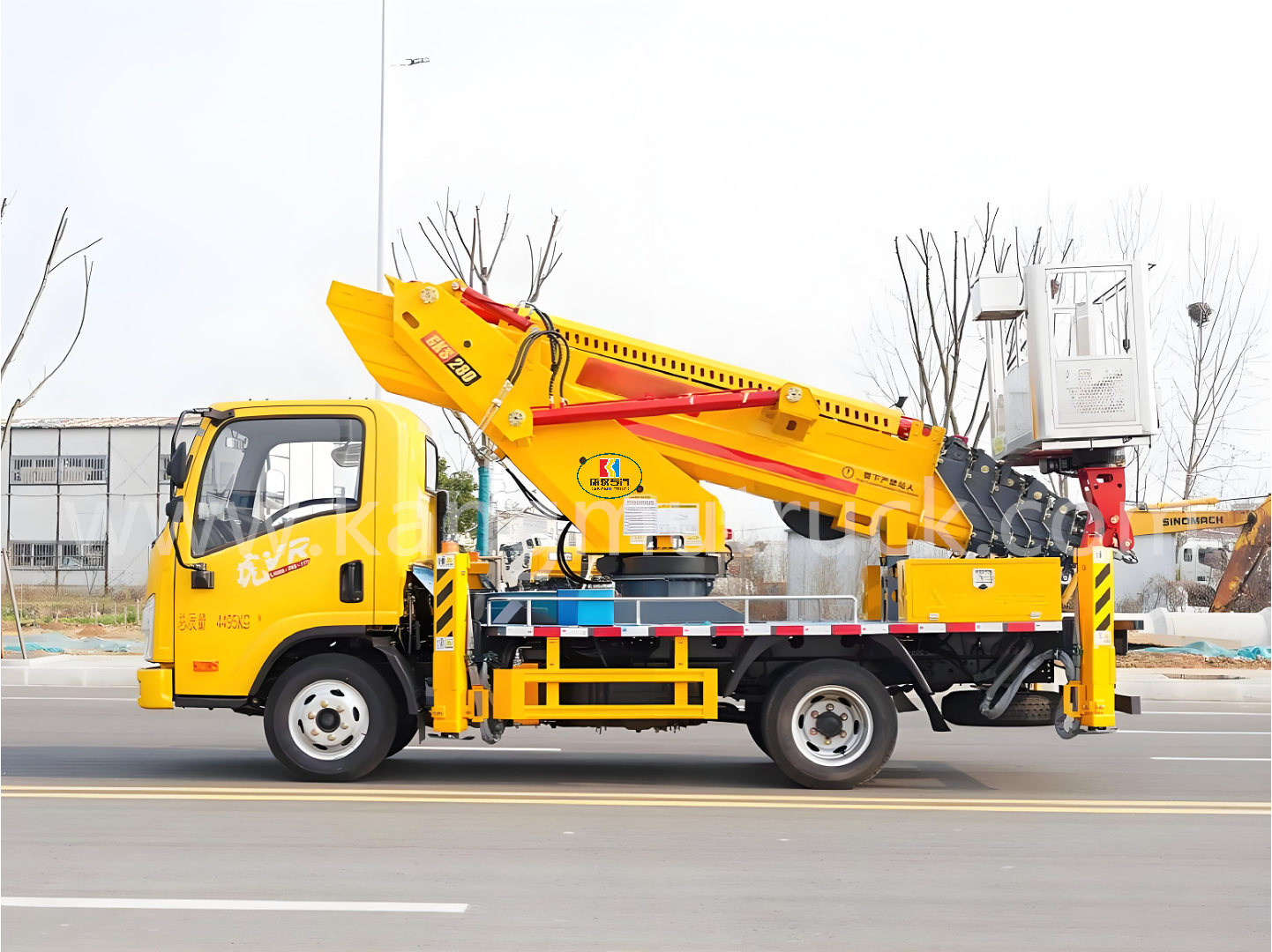 Jiefang jiefang 28 метрлік жүк көтергіш жүк көлігі жеті бум